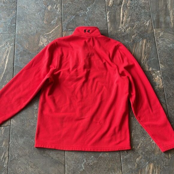 Under Armour Mens Heavy Performance Fleece 1/4 Zip Red and Black size Med - Picture 5 of 11
